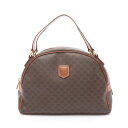 セリーヌ CELINE マカダム ハンドバッグ バッグ PVCコーティングキャンバス レザー レディース ブラウン系 【中古】