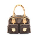 ルイ・ヴィトン LOUIS VUITTON マンハッタンPM モノグラム ハンドバッグ バッグ PVCコーティングキャンバス レザー レディース ブラウン系 M40026 【中古】