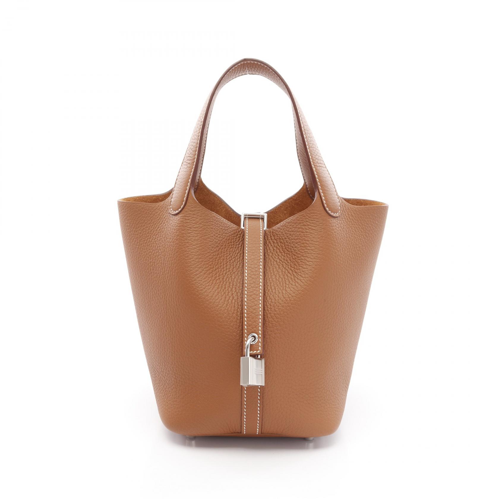 【最大4万円OFFクーポン対象】エルメス HERMES ピコタンPM ゴールド ハンドバッグ バッグ トリヨンクレマンス トリヨンクレマンス レディース ブラウン系 【中古】のサムネイル