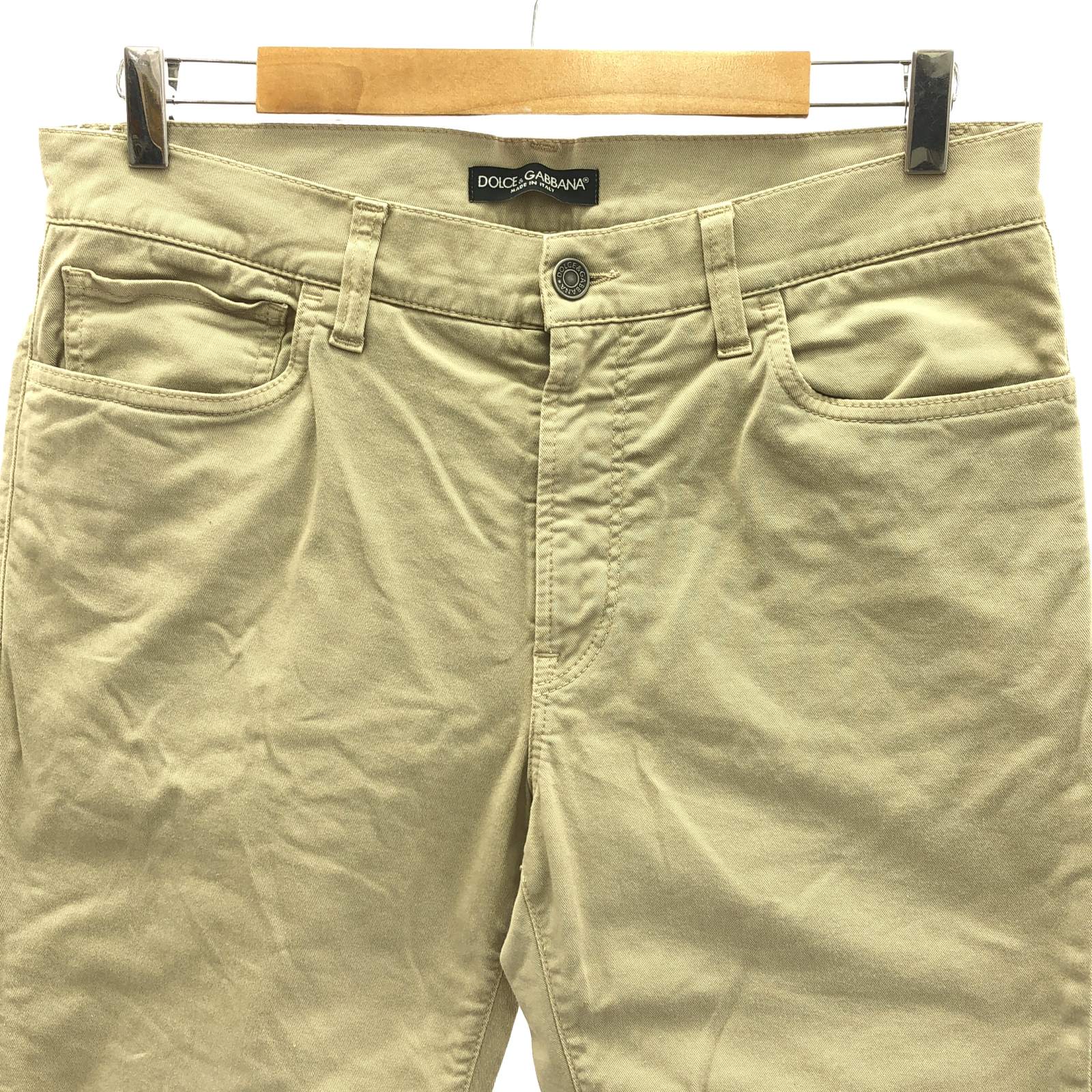 【10%OFFクーポン対象】ドルチェアンドガッバーナ DOLCE & GABBANA パンツ 衣料品 ボトムス コットン メンズ ベージュ系 【中古】