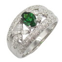 ジュエリー JEWELRY ガーネット ダイヤモンド リング リング・指輪 ジュエリー K18WG(ホワイトゴールド) ダイヤモンド ガーネット レディース クリア系 / グリーン系 ガーネット 9.0g 【中古】