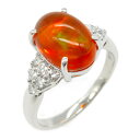 ジュエリー JEWELRY ファイアオパール ダイヤモンド リング リング・指輪 ジュエリー Pt900プラチナ ダイヤモンド ファイアオパール レディース オレンジ系 / クリア系 ファイアオパール 6.1g 【中古】