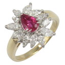 ジュエリー JEWELRY ピンクサファイア ダイヤモンド リング リング・指輪 ジュエリー K18(イエローゴールド) Pt850プラチナ ピンクサファイア/ダイヤモンド レディース クリア系 / レッド系 ピンクサファイア 5.6g 【中古】