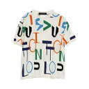 【3千円OFFクーポン対象】ルイ・ヴィトン LOUIS VUITTON LVSE エレクトリックインターシャ Tシャツ ニット 衣料品 トップス コットン メンズ ホワイト系 / マルチカラー RM202M USO HJN15W 【中古】