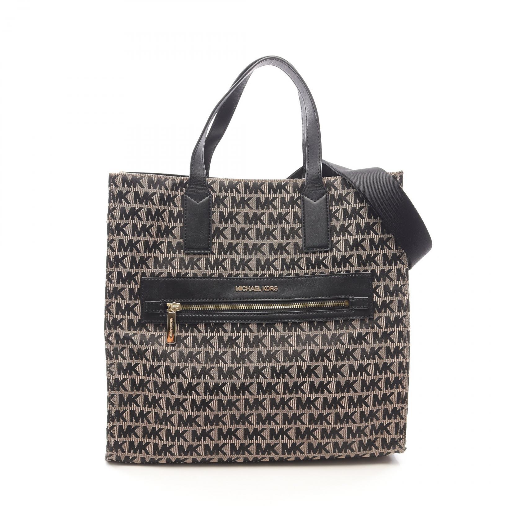 ＼20%OFFクーポン対象／マイケルコース Michael Kors トートバッグ バッグ キャンバス レザー レディース ベージュ系 / ブラック系 35F9SY9T3J 【中古】