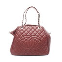 シャネル CHANEL ココマーク トートバッグ バッグ カーフ(牛革) レディース レッド系 【中古】