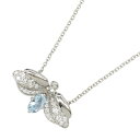 ティファニー TIFFANY&CO ファイヤーフライ ネックレス アクアマリン ネックレス ジュエリー Pt950プラチナ ダイヤモンド アクアマリン レディース ブルー系 【中古】