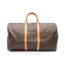 【最大4万円OFFクーポン対象】ルイ・ヴィトン LOUIS VUITTON キーポル55 ボストンバッグ バッグ PVCコーティングキャンバス レザー モノグラム メンズ レディース ブラウン系 M41424 【中古】