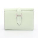 エルメス HERMES ベアンコンビネ ヴェールフィズ 三つ折り財布 財布 ヴォーエプソン ヴォーエプソン レディース グリーン系 【中古】