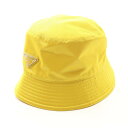 プラダ PRADA Re-Nylon ハット 帽子 ナイロン レディース イエロー系 1HC137 【中古】