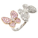 ジュエリー JEWELRY ピンクサファイア ダイヤモンド リング リング・指輪 ジュエリー K18WG(ホワイトゴールド) K18PG(ピンクゴールド) ダイヤモンド/ピンクサファイア レディース クリア系 / ピンク系 ピンクサファイア 11.8g 【中古】