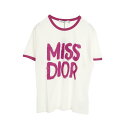 ディオール Dior MISS DIOR GRAFFITI カットソー 衣料品 トップス コットン レディース ホワイト系 / ピンク系 453T40A4554 【中古】