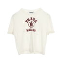 プラダ PRADA カシミヤ インターシャ Tシャツ ニット 衣料品 トップス カシミヤ レディース ホワイト系 / ボルドー系 P24M2M 【中古】