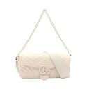 【2万円OFFクーポン対象】グッチ GUCCI GGマーモント ショルダーバッグ バッグ レザー レディース アイボリー系 734814 【中古】