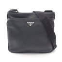 プラダ PRADA VITTELO CITY ショルダーバッグ バッグ レザー メンズ レディース ブラック系 2VH019 【中古】