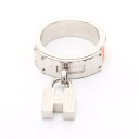 エルメス HERMES ケリー Hカデナ スカーフリング アクセサリー レザー メタル レディース シルバー系 / オレンジ系 【中古】