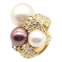 ジュエリー JEWELRY パール ダイヤモンド リング リング・指輪 ジュエリー K18(イエローゴールド) ダイヤモンド パール レディース ホワイト系 / クリア系 ダイヤ 24.1g 【中古】