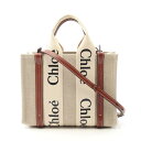 【最大4万円OFFクーポン対象】クロエ Chloe WOODY ウッディ スモール ハンドバッグ バッグ ファブリック レザー レディース ベージュ系 / ブラウン系 CHC22A397 【中古】
