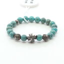 クロムハーツ CHROME HEARTS BEAD13 クロスボール ターコイズビーズ ブレスレット アクセサリー シルバー925 ターコイズ メンズ シルバー系 / ブルー系 2354-304-6313-9130 【中古】