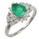 ジュエリー JEWELRY エメラルド ダイヤモンド リング リング・指輪 ジュエリー Pt900プラチナ ダイヤモンド エメラルド レディース クリア系 / グリーン系 エメラルド 5.9g 【中古】