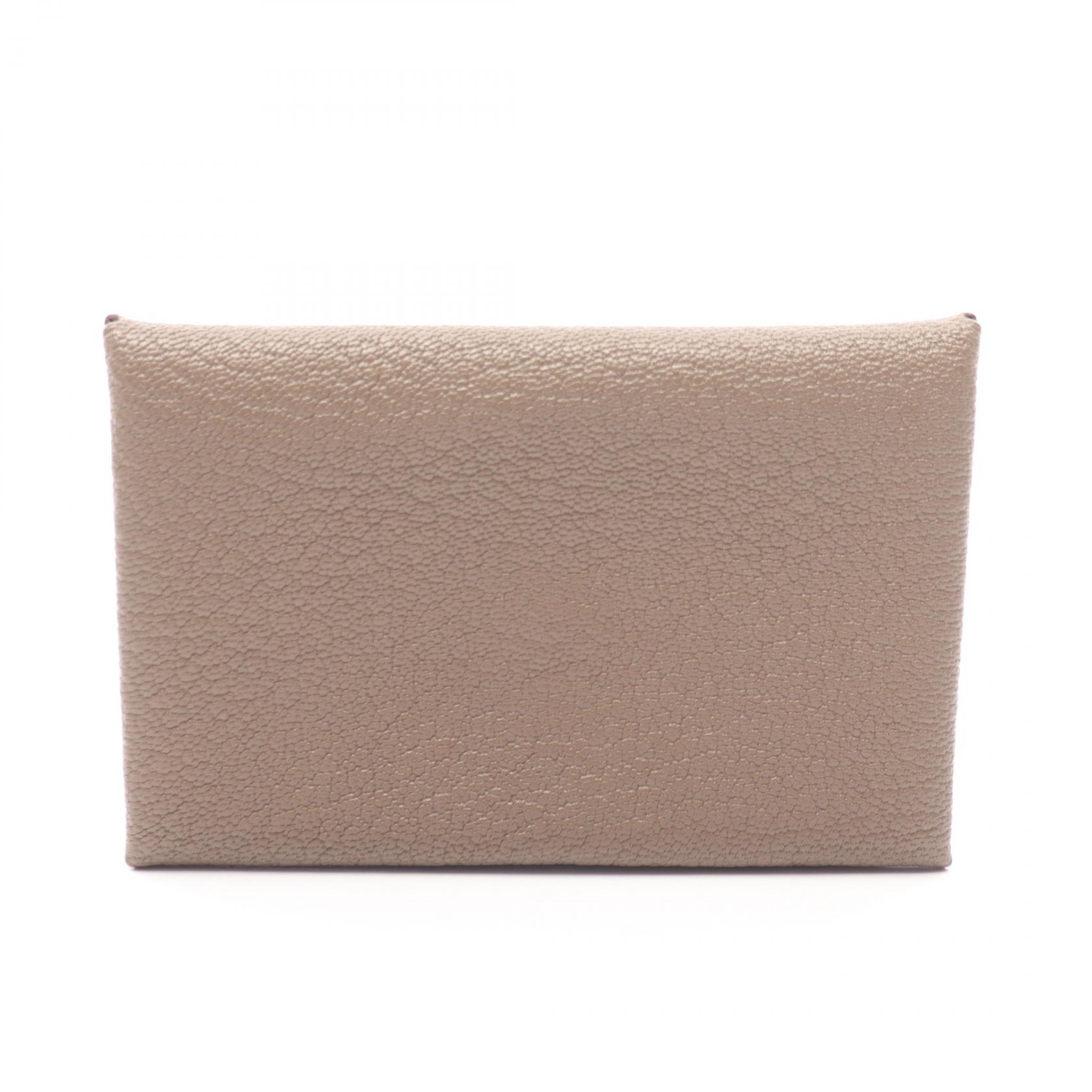 ＼15%OFFクーポン対象／エルメス HERMES カルヴィ エトゥープ コインケース 財布 シェーブル シェーブ..