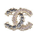 【10%OFFクーポン対象】シャネル CHANEL ココマーク ブローチ アクセサリー GP(ゴールドメッキ) ラインストーン レディース ゴールド系 / ピンク系 / グレー系 【中古】