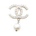 【10%OFFクーポン対象】シャネル CHANEL ココマーク ブローチ アクセサリー GP(ゴールドメッキ) フェイクパール レディース ゴールド系 / ホワイト系 【中古】