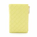 【7%OFFクーポン対象】ボッテガヴェネタ BOTTEGA VENETA イントレチャート 二つ折り財布 財布 レザー レディース イエロー系 749940 【中古】
