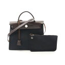 エルメス HERMES エールバッグジップPM ハンドバッグ バッグ トワルオフィシエ / ヴァッシュハンター トワルオフィシエ レディース ブラック系 H072069CCAV 【中古】