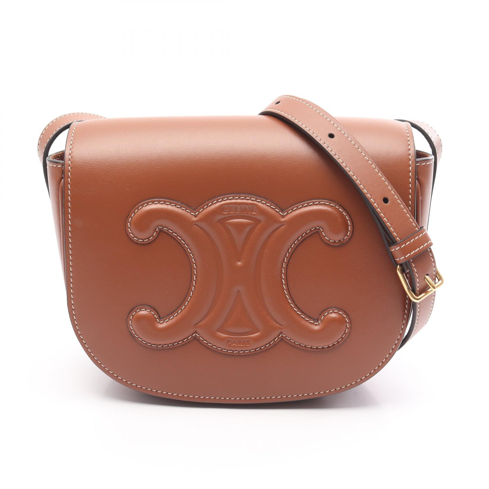 セリーヌ CELINE フォルコ キュイル トリオンフ ショルダーバッグ バッグ レザー レディース ブラウン系 198263DU3 【中古】のサムネイル