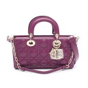 ディオール Dior Lady D-Joy ミディアム カナージュ ハンドバッグ バッグ レザー レディース パープル系 M0540ONGE_M413 【中古】(4)