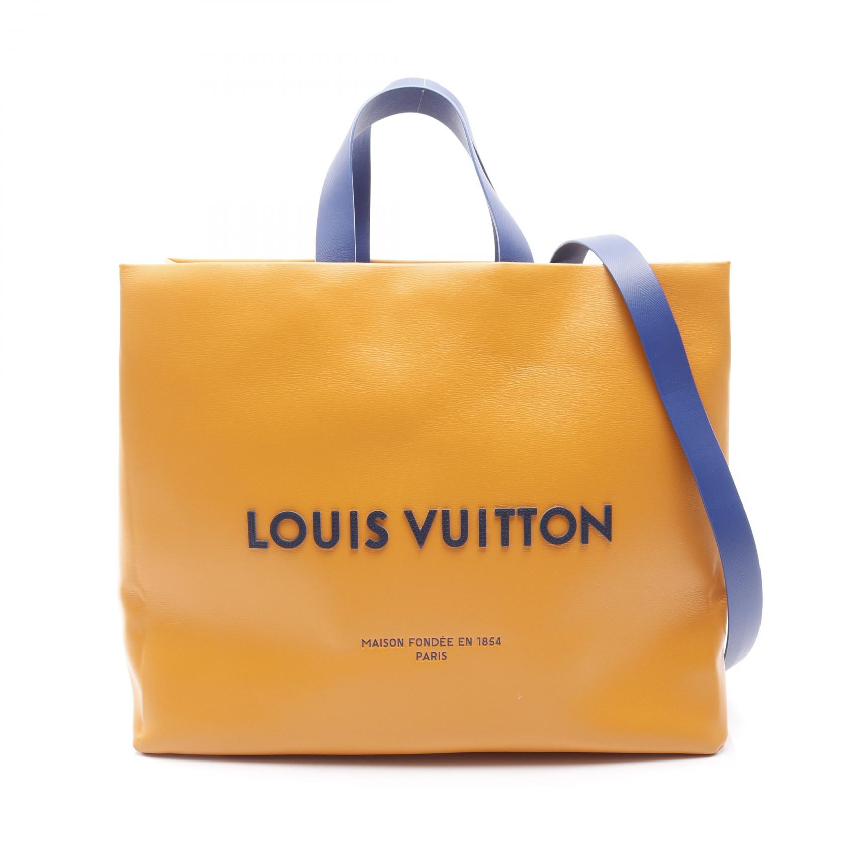 ＼15%OFFクーポン対象／ルイ・ヴィトン LOUIS VUITTON ショッパー トート MM トートバッグ バッグ レザー メンズ レディース オレンジ系 M24457 【中古】