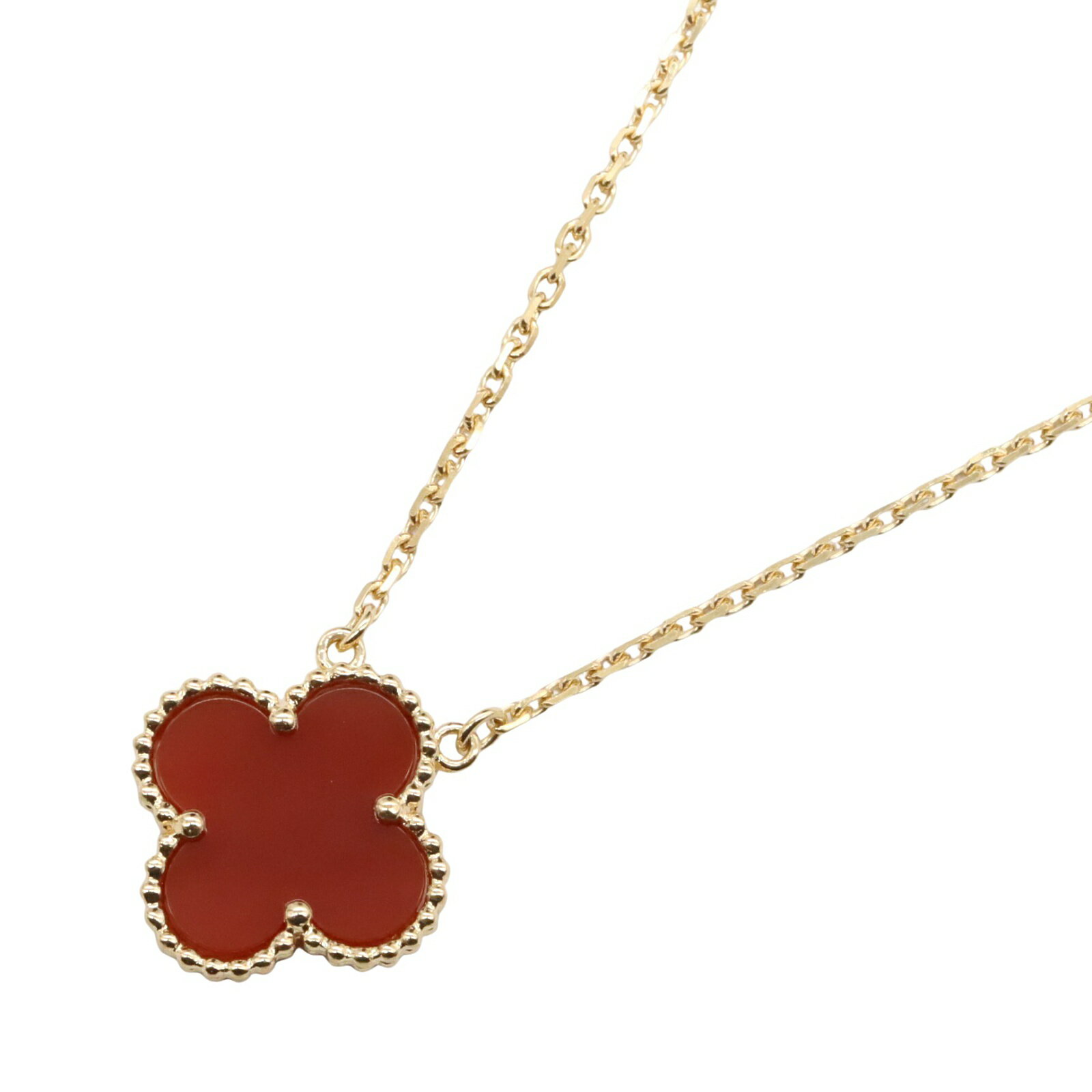 ヴァンクリーフ＆アーペル Van Cleef & Arpels ヴィンテージアルハンブラ ネックレス カーネリアン ネックレス ジュエリー K18（イエローゴールド） カーネリアン レディース レッド系 【中古】のサムネイル