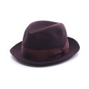 【5%OFFクーポン対象】ボルサリーノ Borsalino Alessandria アレッサンドリア ハット 帽子 ウール メンズ パープル系 【中古】