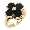 ヴァンクリーフ&アーペル Van Cleef & Arpels ヴィンテージアルハンブラ リング オニキス 1PD リング・指輪 ジュエリー K18(イエローゴールド) ダイヤモンド オニキス レディース クリア系 / ブラック系 【中古】