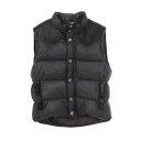【7%OFFクーポン対象】クロムハーツ CHROME HEARTS PUFFY WSTRN パフィウエスタン フレアニーレザーヨーク CHクロスボタン ダガージップ ダウンベスト 衣料品 アウター ポリエステル / コットン メンズ ブラック系 【中古】