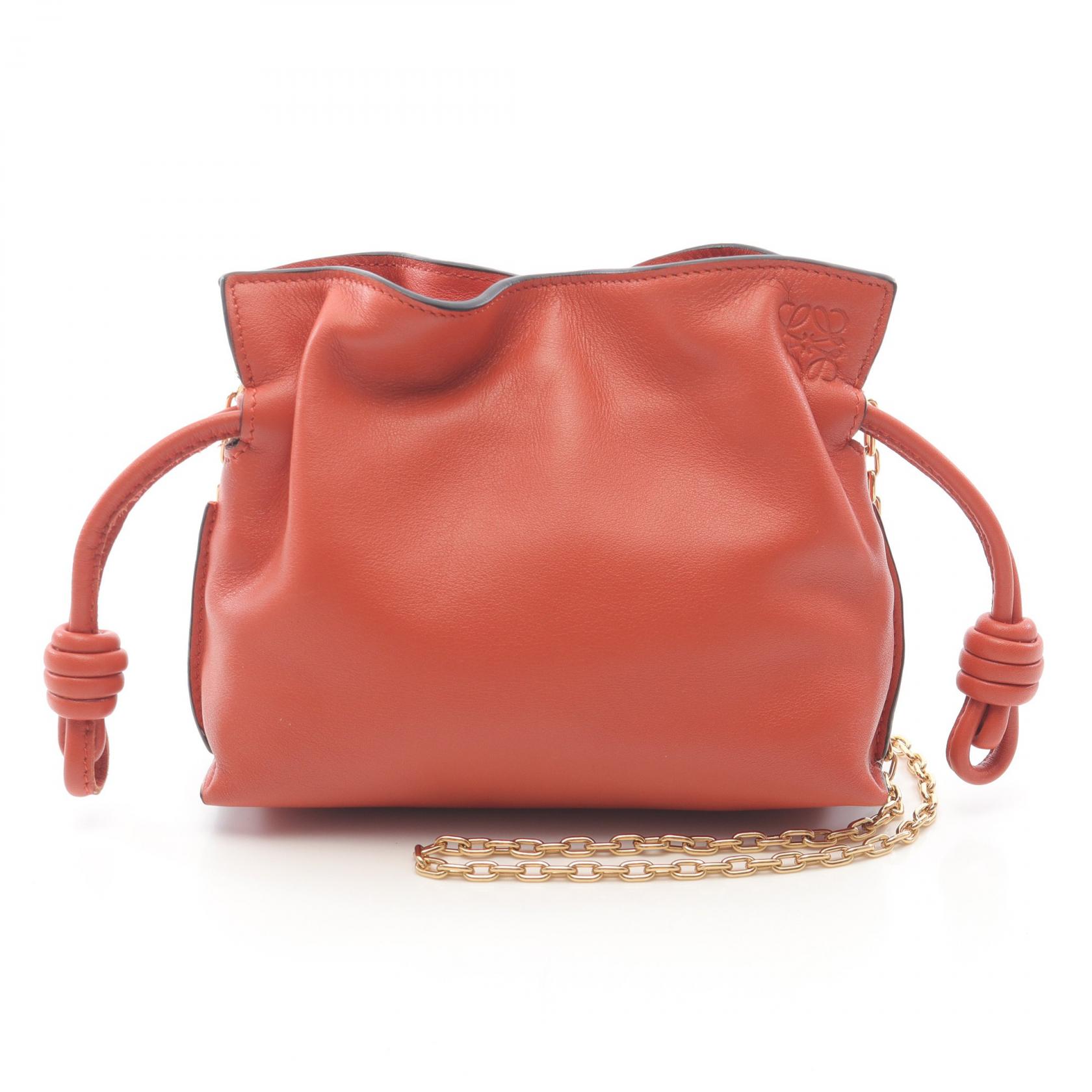 ＼15%OFFクーポン対象／ロエベ LOEWE フラメンコクラッチ ナノ ショルダーバッグ バッグ レザー レディース オレンジ系 【中古】(4)