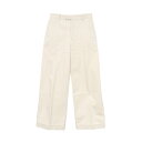 【15%OFFクーポン対象】ボッテガヴェネタ BOTTEGA VENETA パンツ 衣料品 ボトムス コットン レディース アイボリー系 【中古】