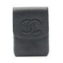 【10%OFFクーポン対象】シャネル CHANEL ココマーク アクセサリー カーフ(牛革) レディース ブラック系 【中古】