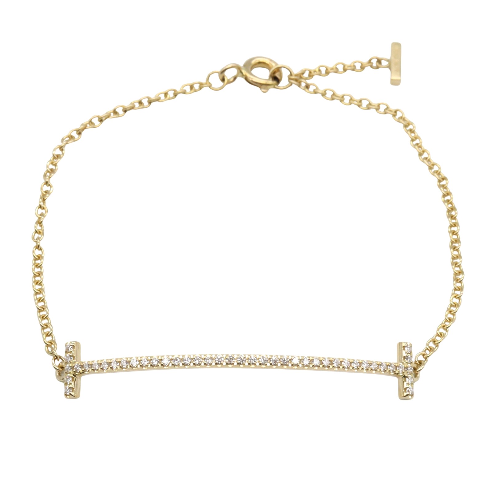 【今だけ10％OFF】【クーポン発行】ティファニー TIFFANY＆CO Tスマイル ミディアム ブレスレット ダイヤ ブレスレット アクセサリー K18（イエローゴールド） ダイヤモンド レディース クリア系 【中古】のサムネイル