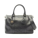 【5%OFFクーポン対象】シャネル CHANEL デカココマーク ハンドバッグ バッグ カーフ(牛革) レディース ブラック系 【中古】
