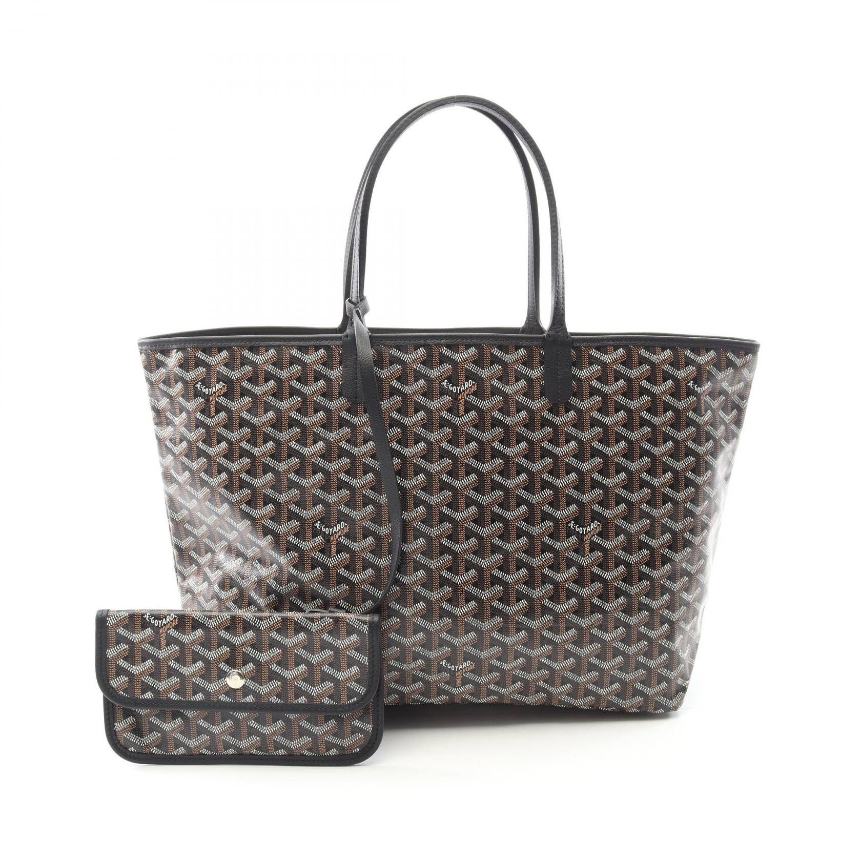 ≪全品5%OFFクーポン対象≫ゴヤール GOYARD サンルイPM トートバッグ バッグ PVCコーティングキャンバス レザー レディース ブラック系 / マルチカラー STLOUIPMLTY07CL07P 【中古】