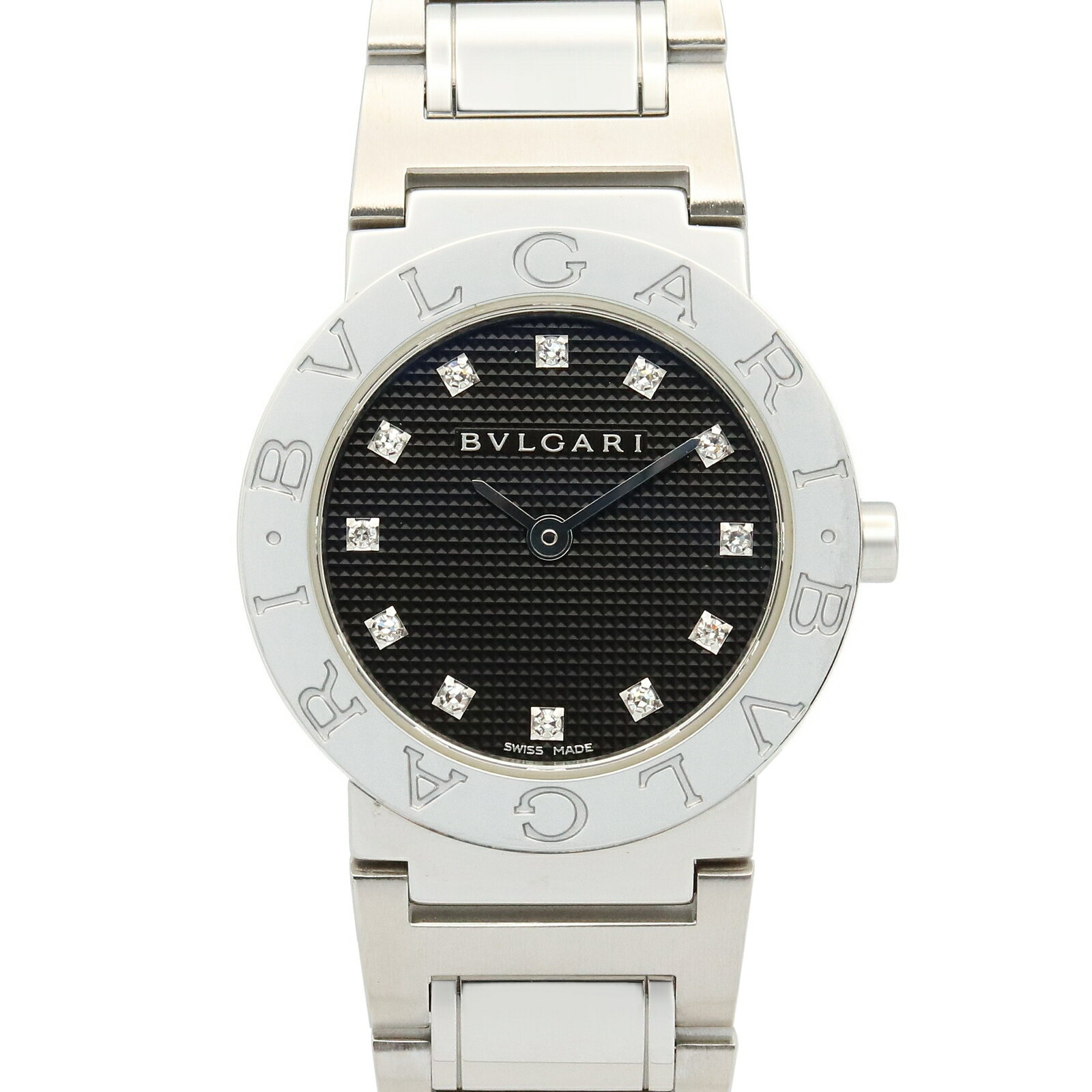 ブルガリ BVLGARI ブルガリ ブルガリ 12Pダイヤ 腕時計 時計 ステンレススチール ダイヤモンド レディース ブラック系 BB26BSS/12 【中古】