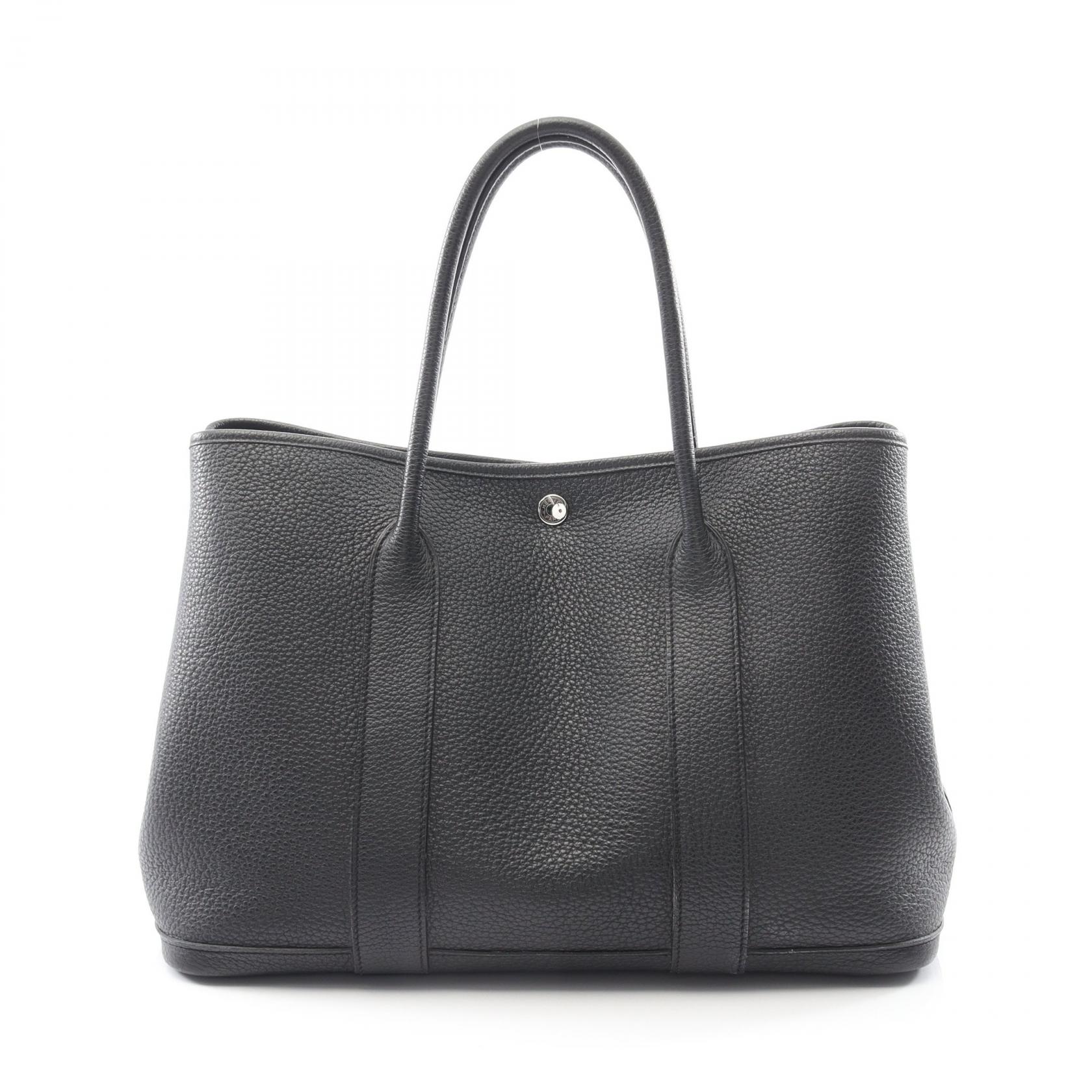 ＼15%OFFクーポン対象／エルメス HERMES ガーデンパーティPM トートバッグ バッグ レザー ネゴンダ ネゴンダ レディース ブラック系 【中古】