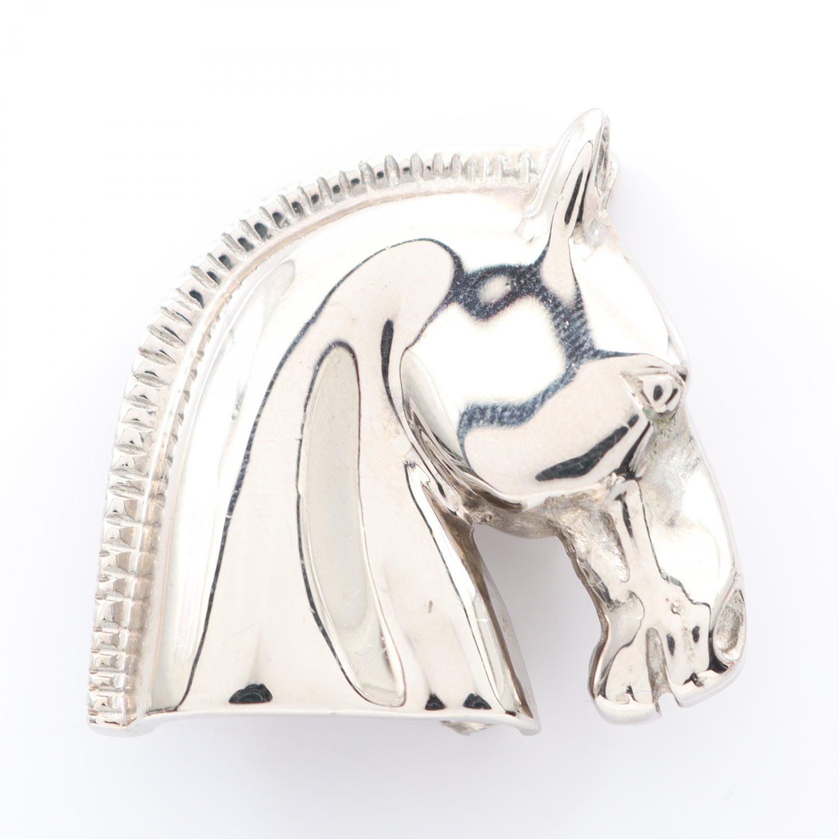 エルメス HERMES ホースヘッド ブローチ アクセサリー ステンレススチール レディース シルバー系 【中古】