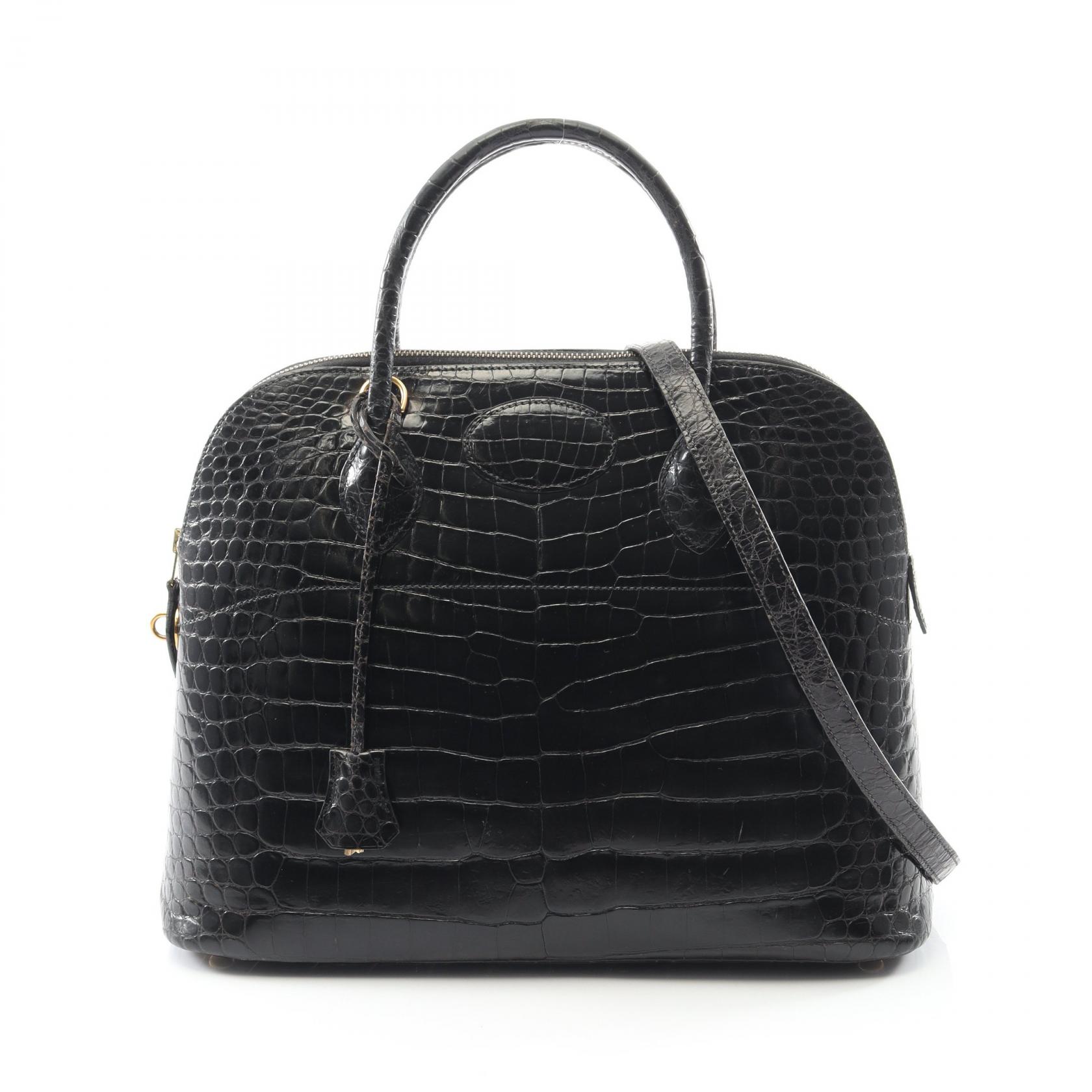 エルメス HERMES ボリード35 ハンドバッグ バッグ エキゾチックレザー ポロサスリセ レディース ブラック系 【中古】(4)