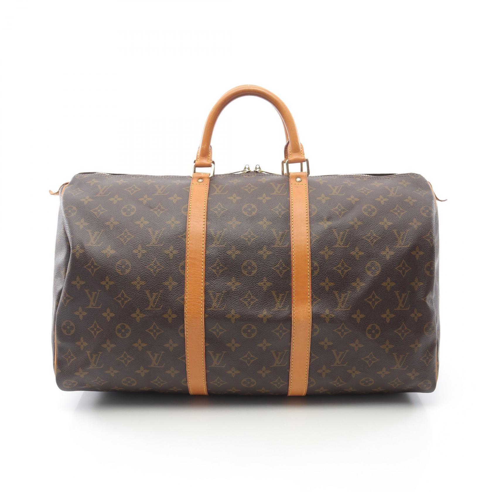 ルイ・ヴィトン LOUIS VUITTON キーポル50 ボストンバッグ バッグ PVCコーティングキャンバス レザー モノグラム メンズ レディース ブラウン系 M41426 【中古】