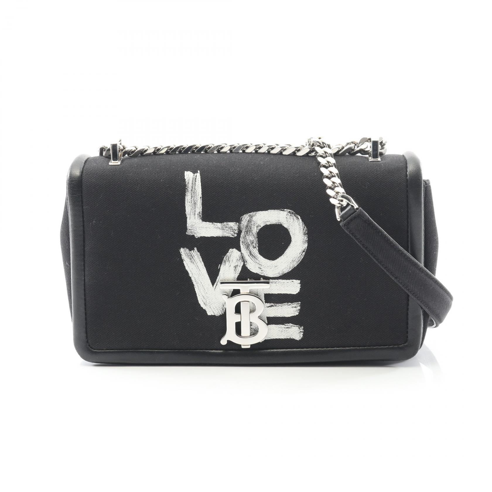 ＼15％OFFクーポン対象／バーバリー BURBERRY ショルダーバッグ バッグ キャンバス レザー レディース ブラック系 【中古】