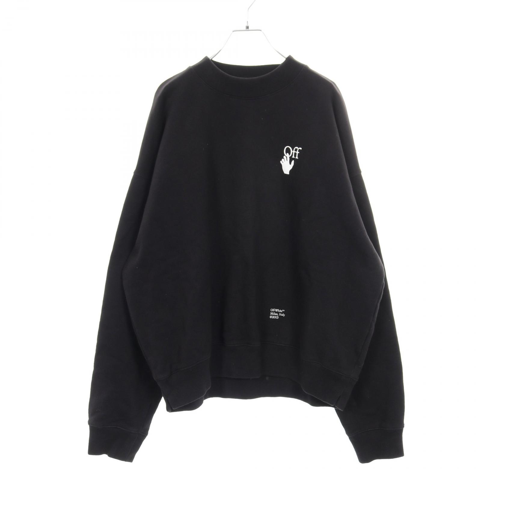 ◆全品5%OFFクーポン対象◆オフホワイト OFF-WHITE CARAVAGGIO ARROW SKATE トレーナー スウェット 衣料品 トップス コットン メンズ ブラック系 OMBA054F21FLE011 【中古】