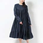 マーレット MERLETTE フリル ティアード ワンピース ロング レディース ESSAOUIRA DRESS NAVY 25E25